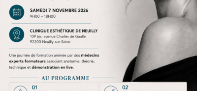 Affiche de la journée de formation en médecine esthétique et régénérative Realys Esthetic du samedi 7 novembre 2026 à la Clinique Esthétique de Neuilly
